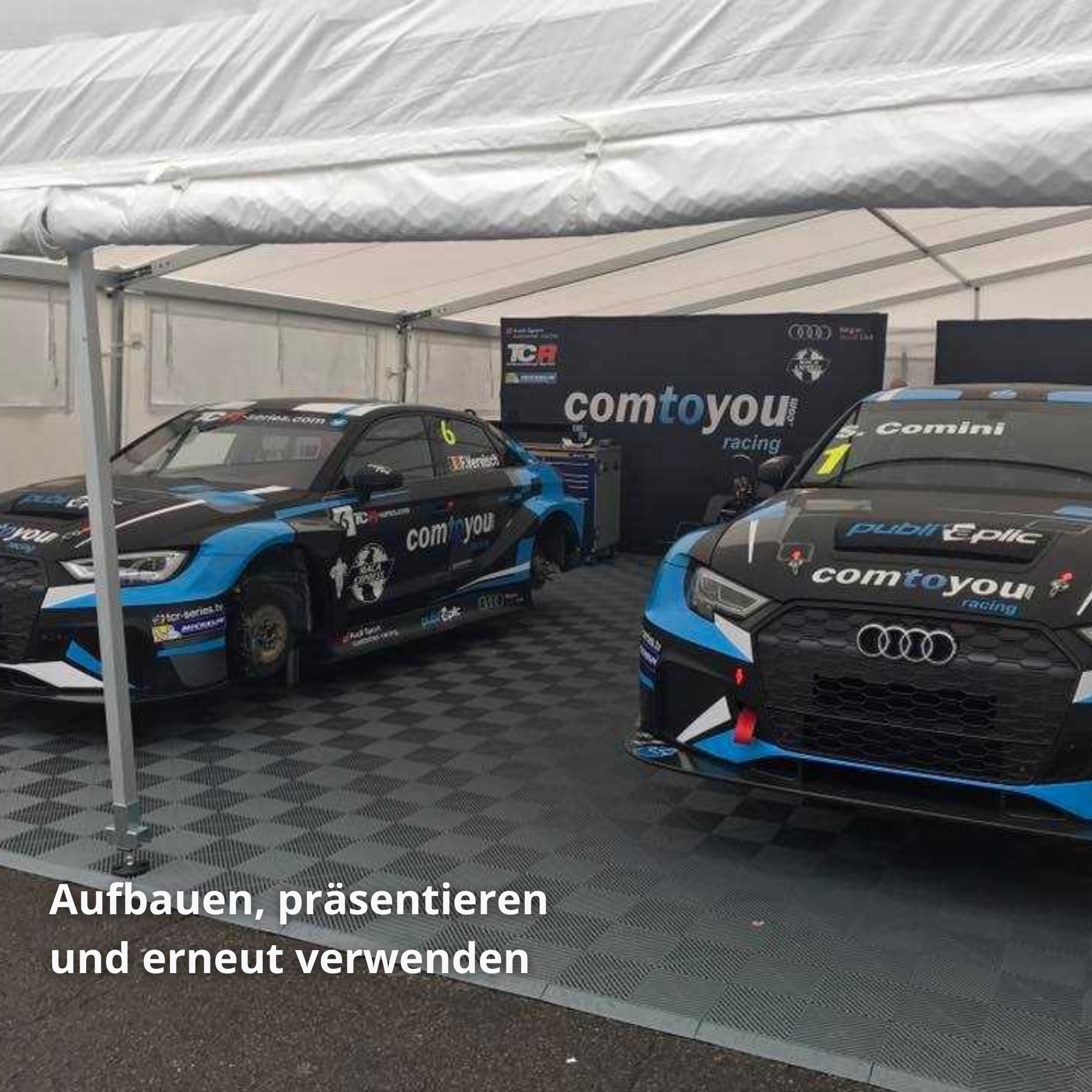 Ribtrax Pro Klickfliese  Dunkelgrau Gitter Rund