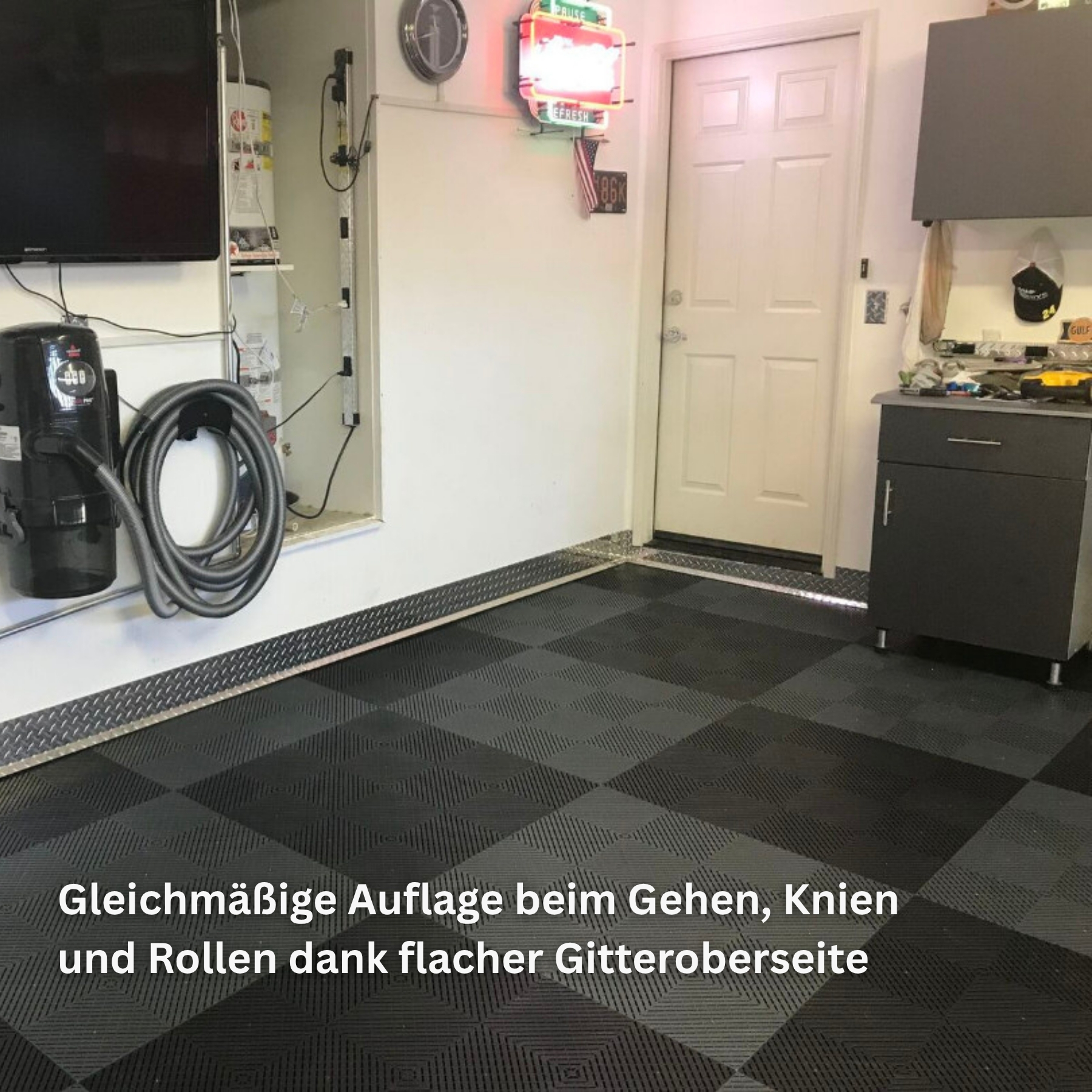 Smoothtrax Garagenfliese  Gelb Gitter Flach