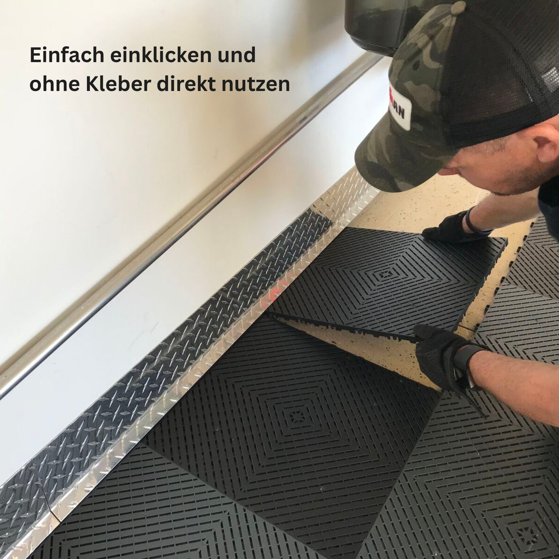 Smoothtrax Garagenfliese  Gelb Gitter Flach