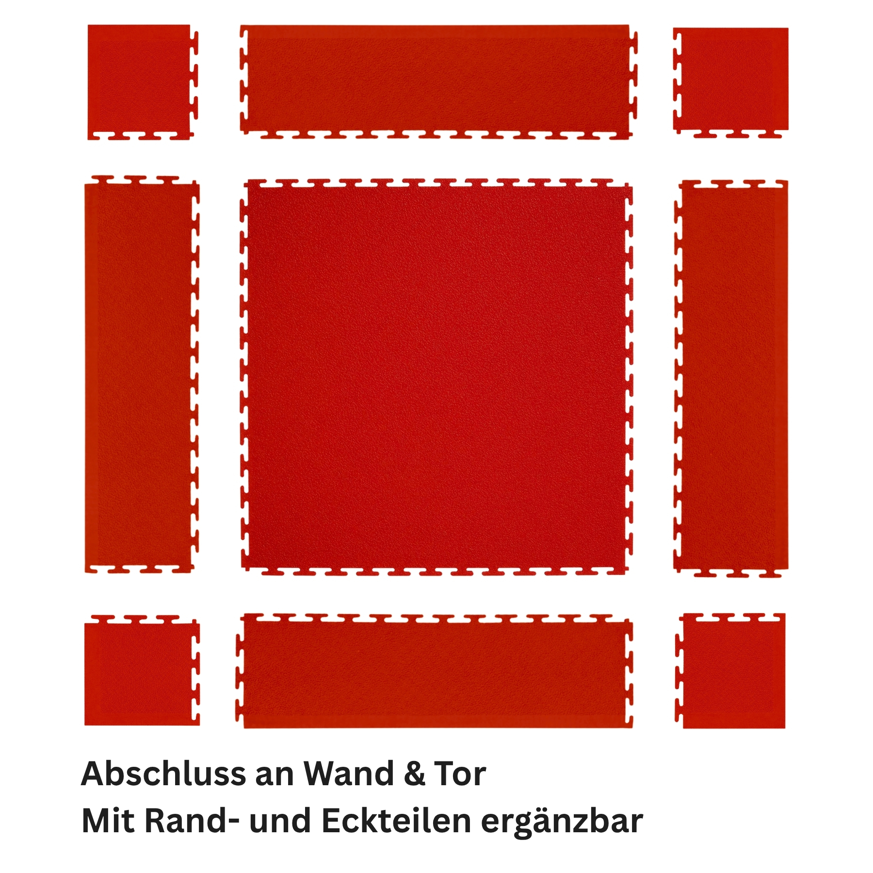 PVC-Garagenfliese Rot Premium 10mm
