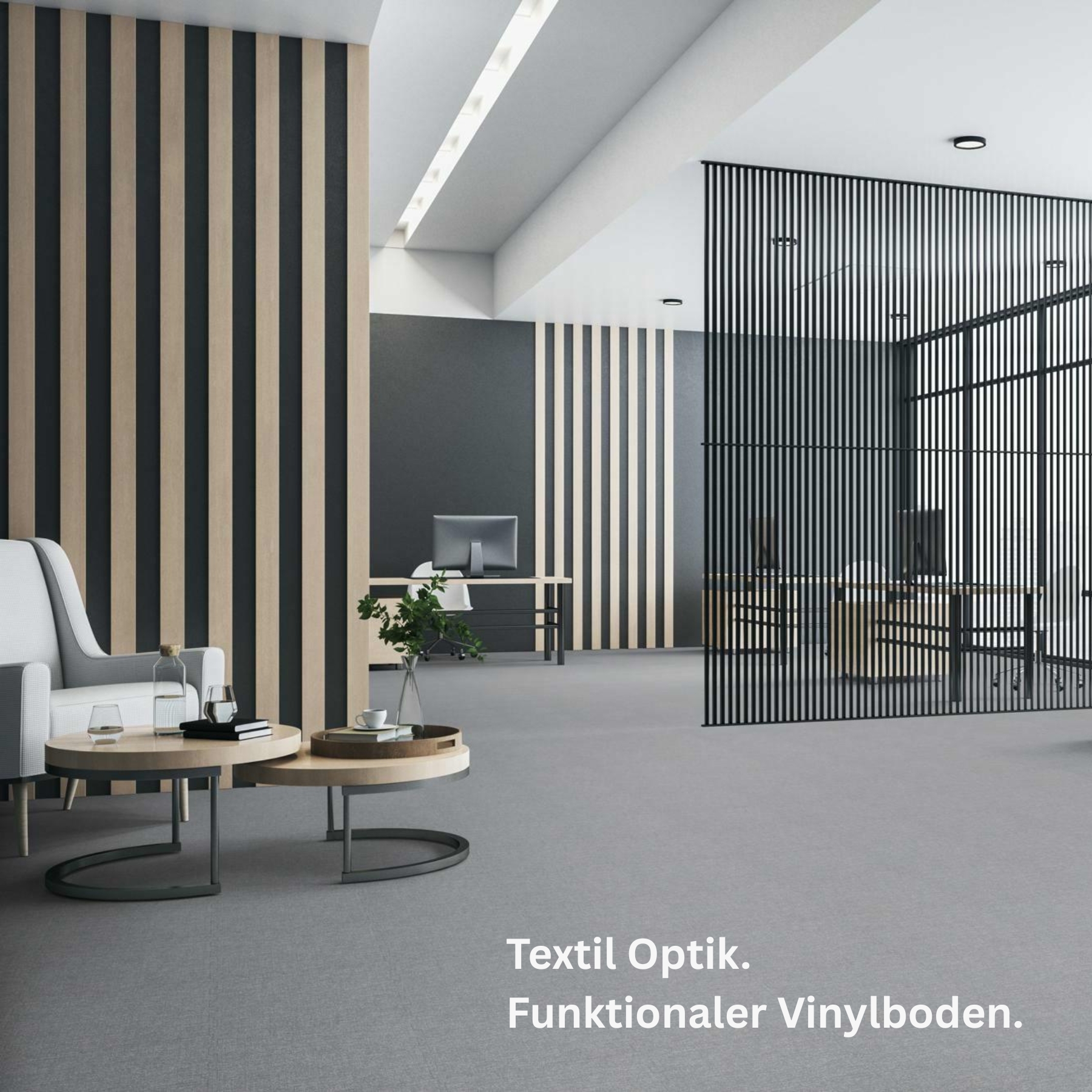 LS Floor Connect Textiloptik Webstruktur Hellgrau