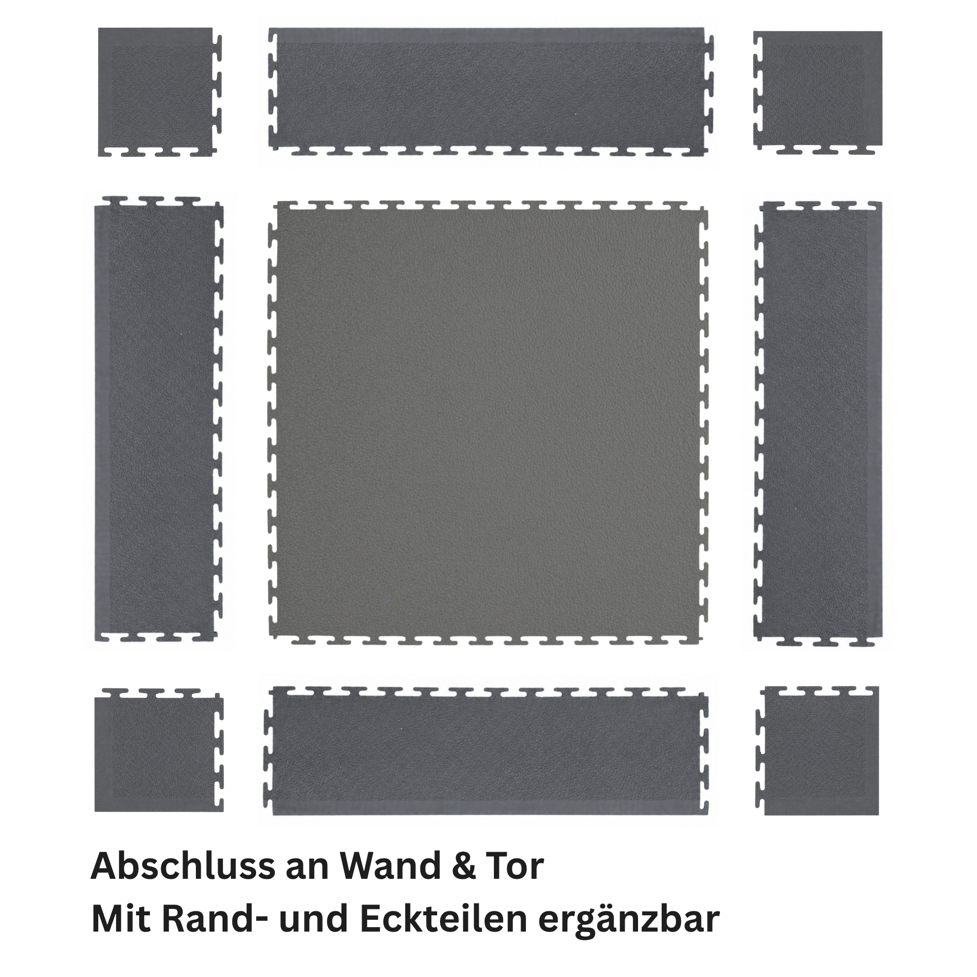 Flexi-Tile PVC-Garagenfliese Dunkelgrau Premium 7mm