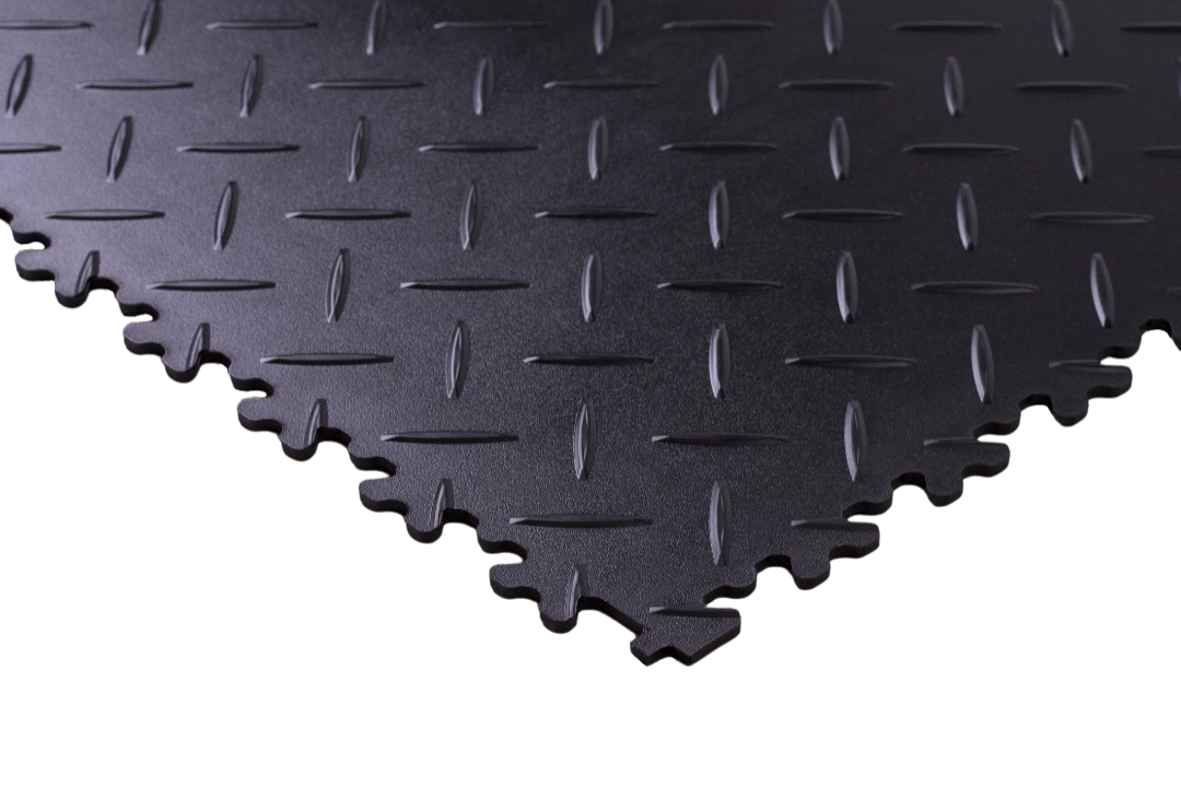 PVC-Garagenfliese Schwarz Standard 4mm 