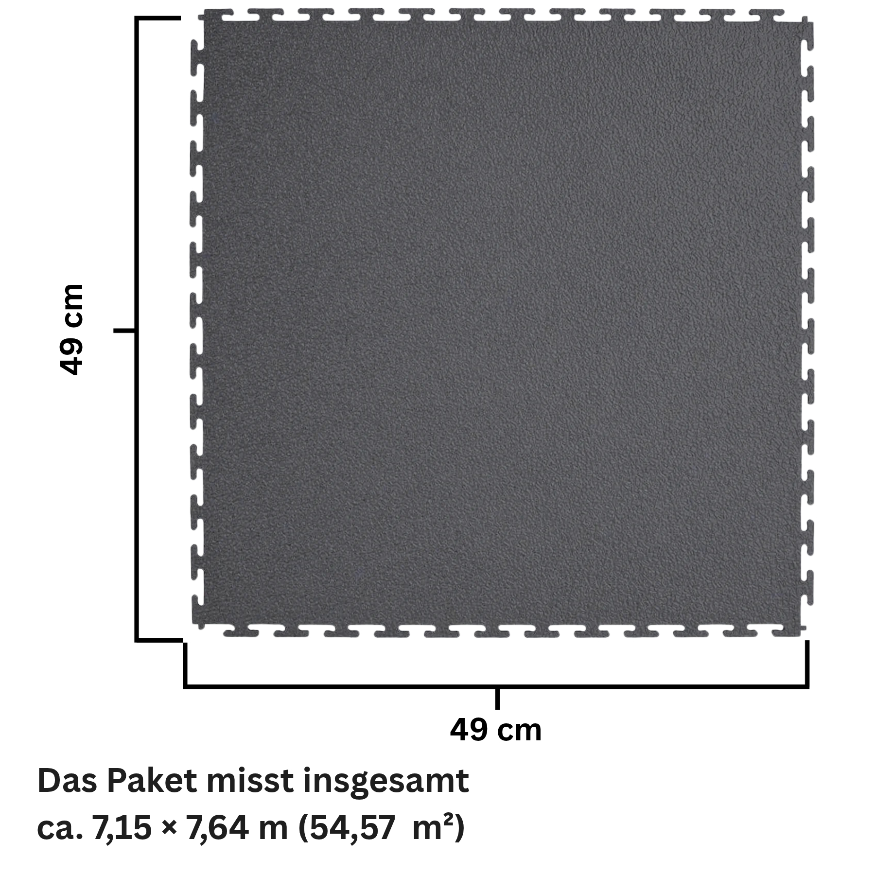 Flexi-Tile Klickfliesenpaket Dunkelgrau 7 mm | ca. 50 m²