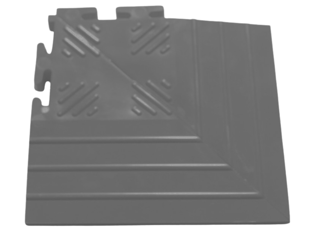 Schräger Übergang der Flexi-Tile 14 mm Ecke zum Untergrund