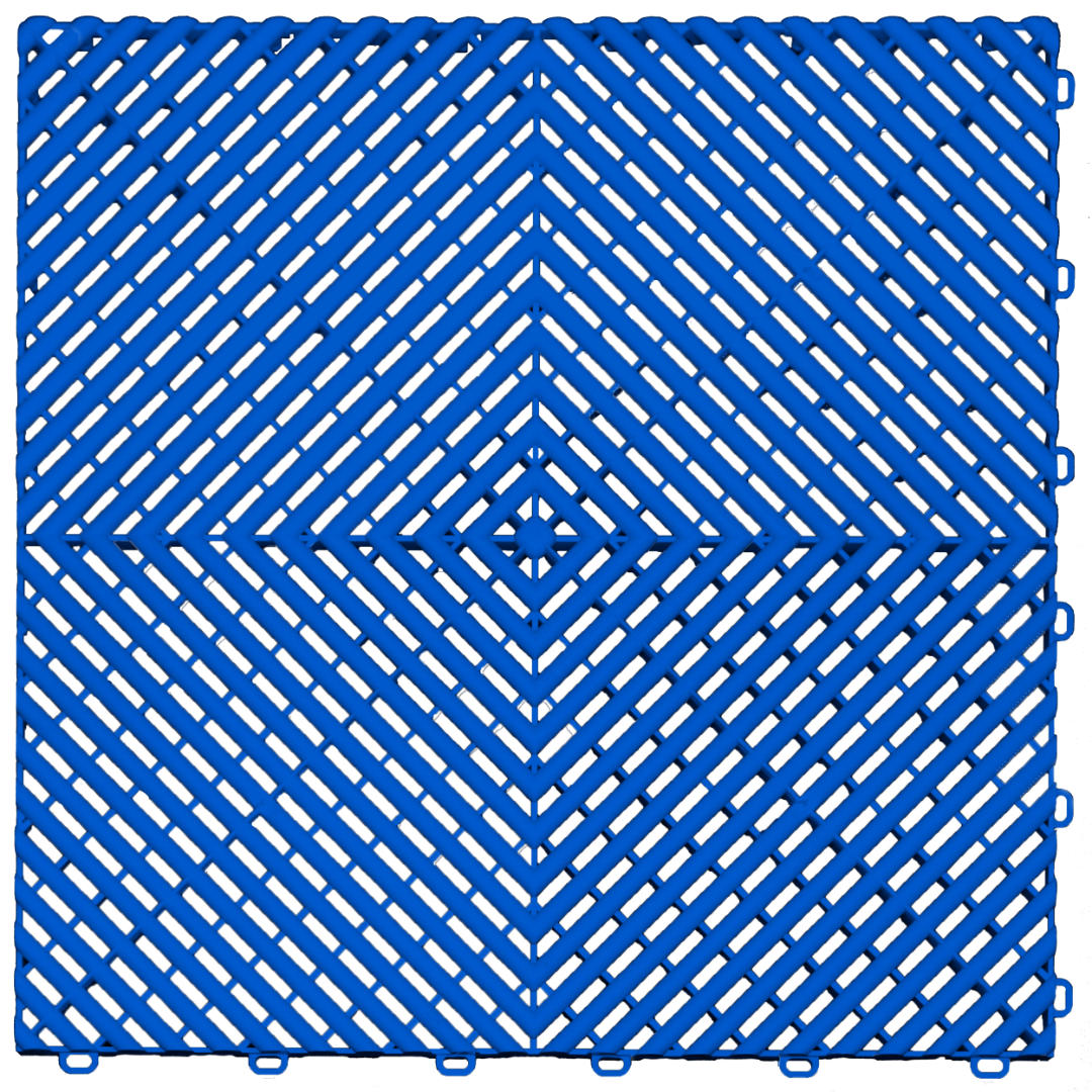 PP Klickfliese Blau Gitterstruktur Rund