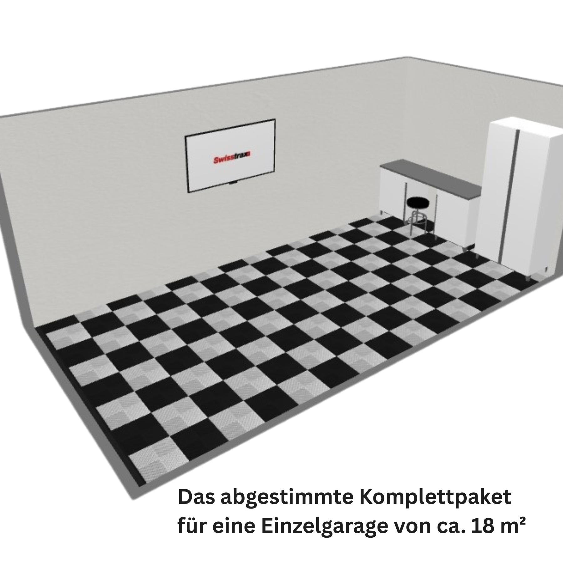 Ribtrax Pro Garagenfliesen Paket Gitter Rund I 19qm