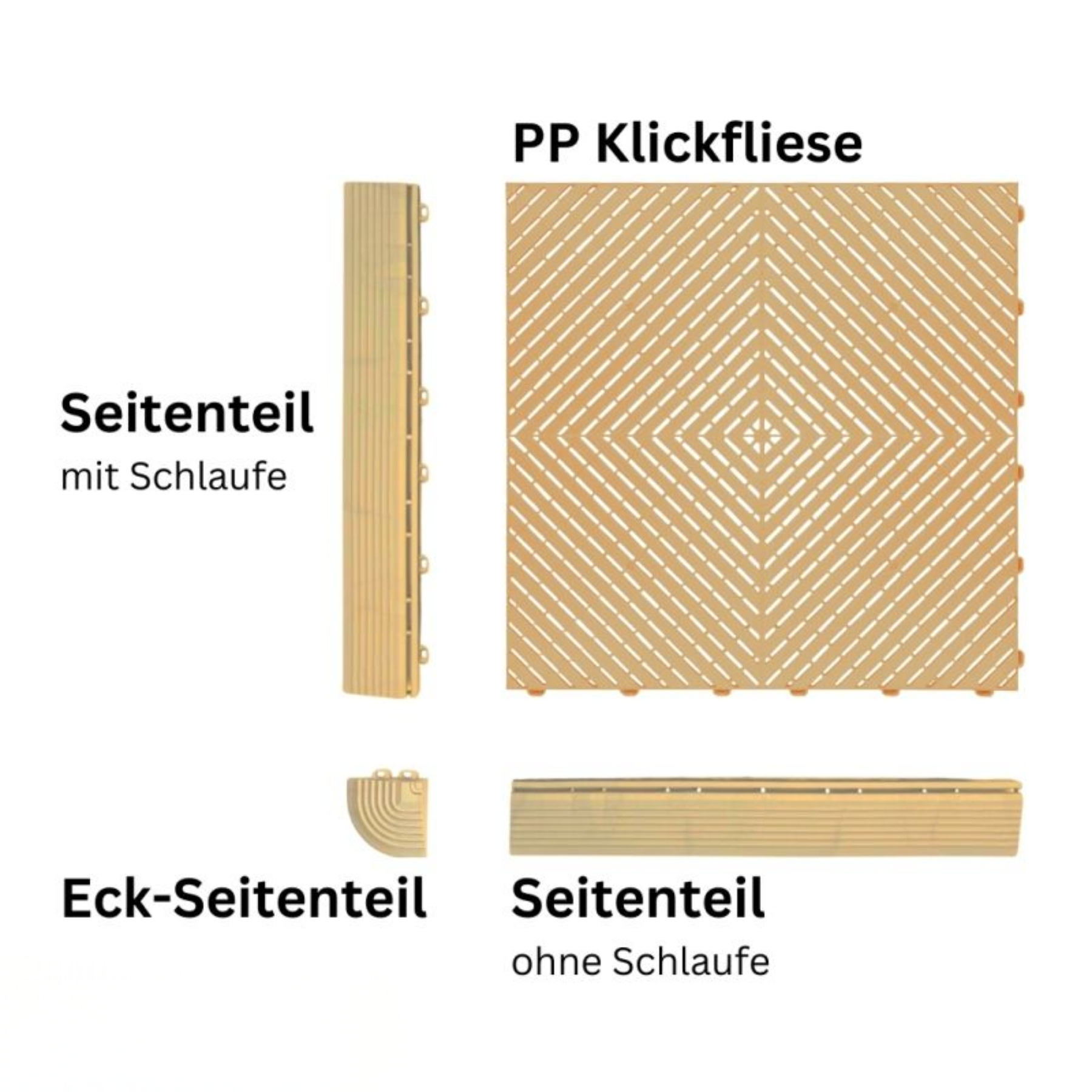 Smoothtrax Garagenfliese  Mokka Gitter Flach