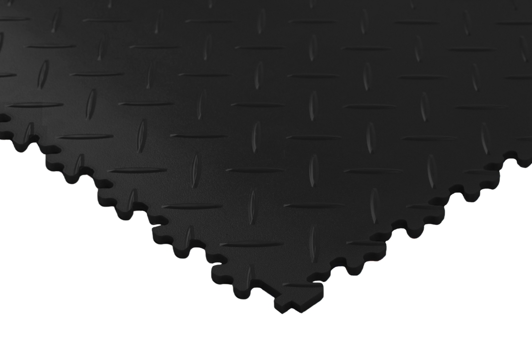 PVC-Garagenfliese Schwarz Standard 7mm 