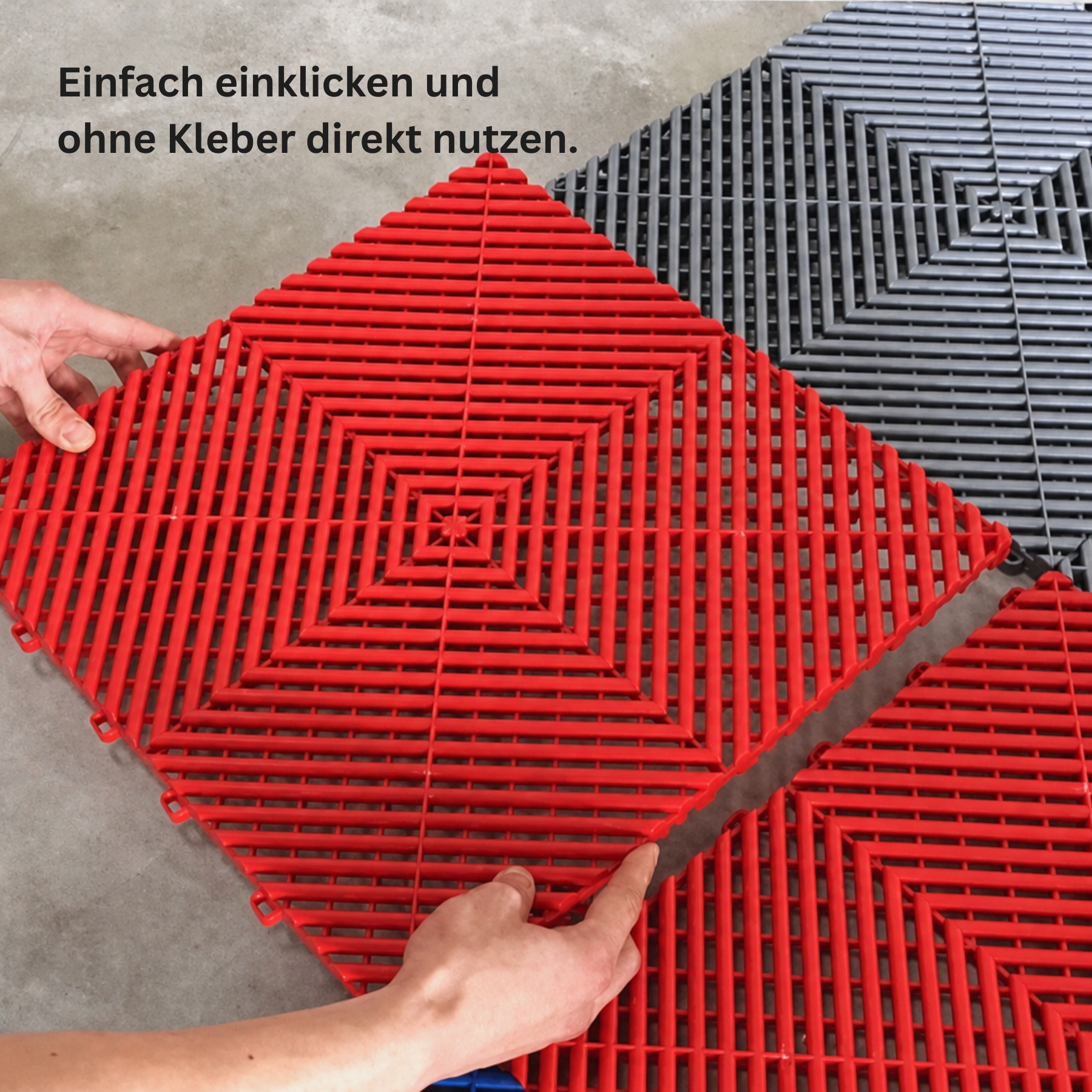 Ribtrax Pro Garagenfliesen Paket Gitter Rund I 19qm