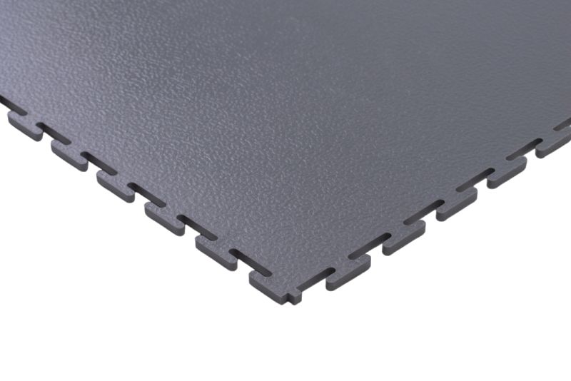 Dunkelgraue Flexi-Tile ECO Garagenfliese 4,5 mm mit Hammerschlagoberfläche