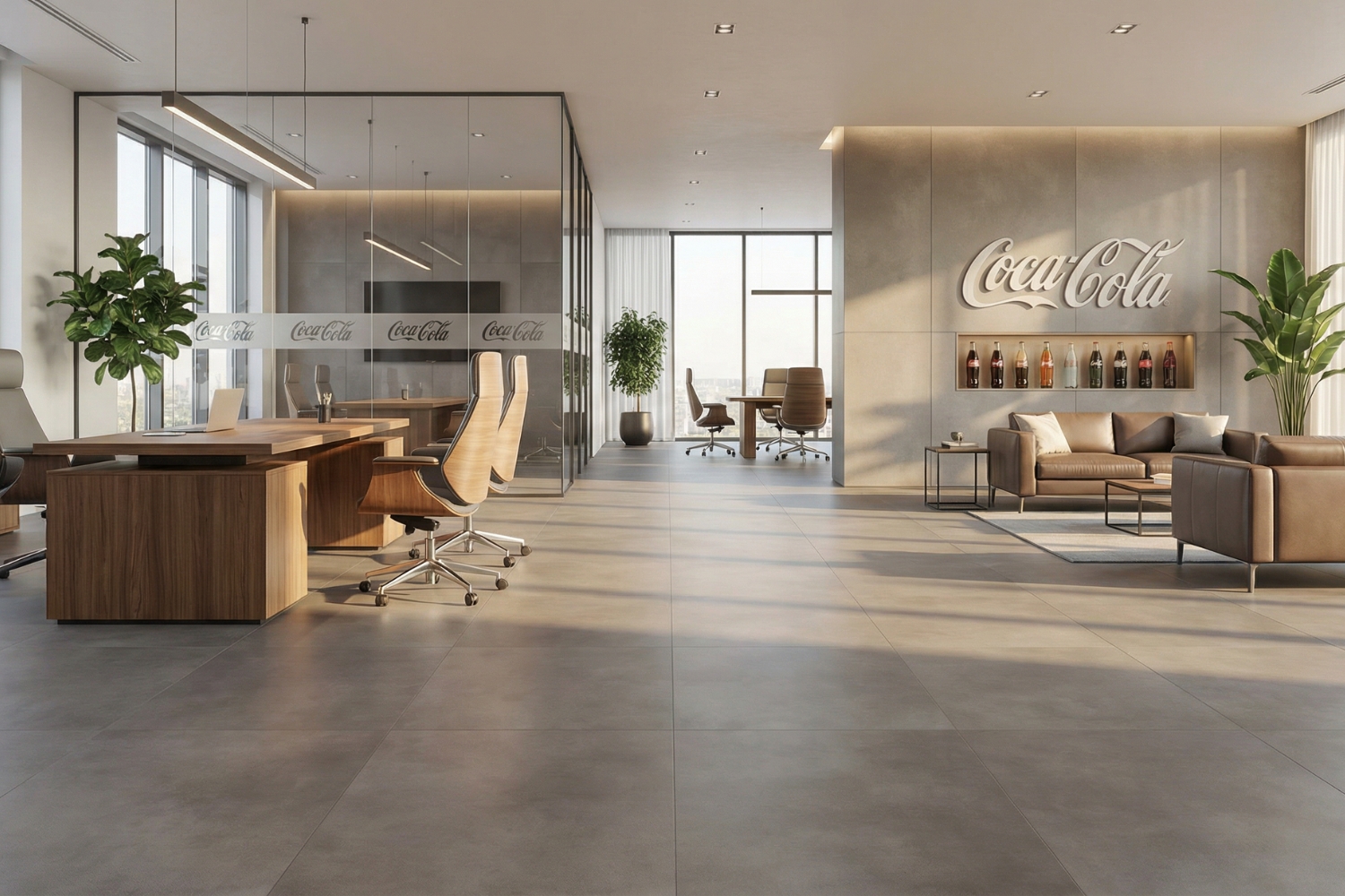 LS Floor LooseLay Steinoptik in einem modernen Büro