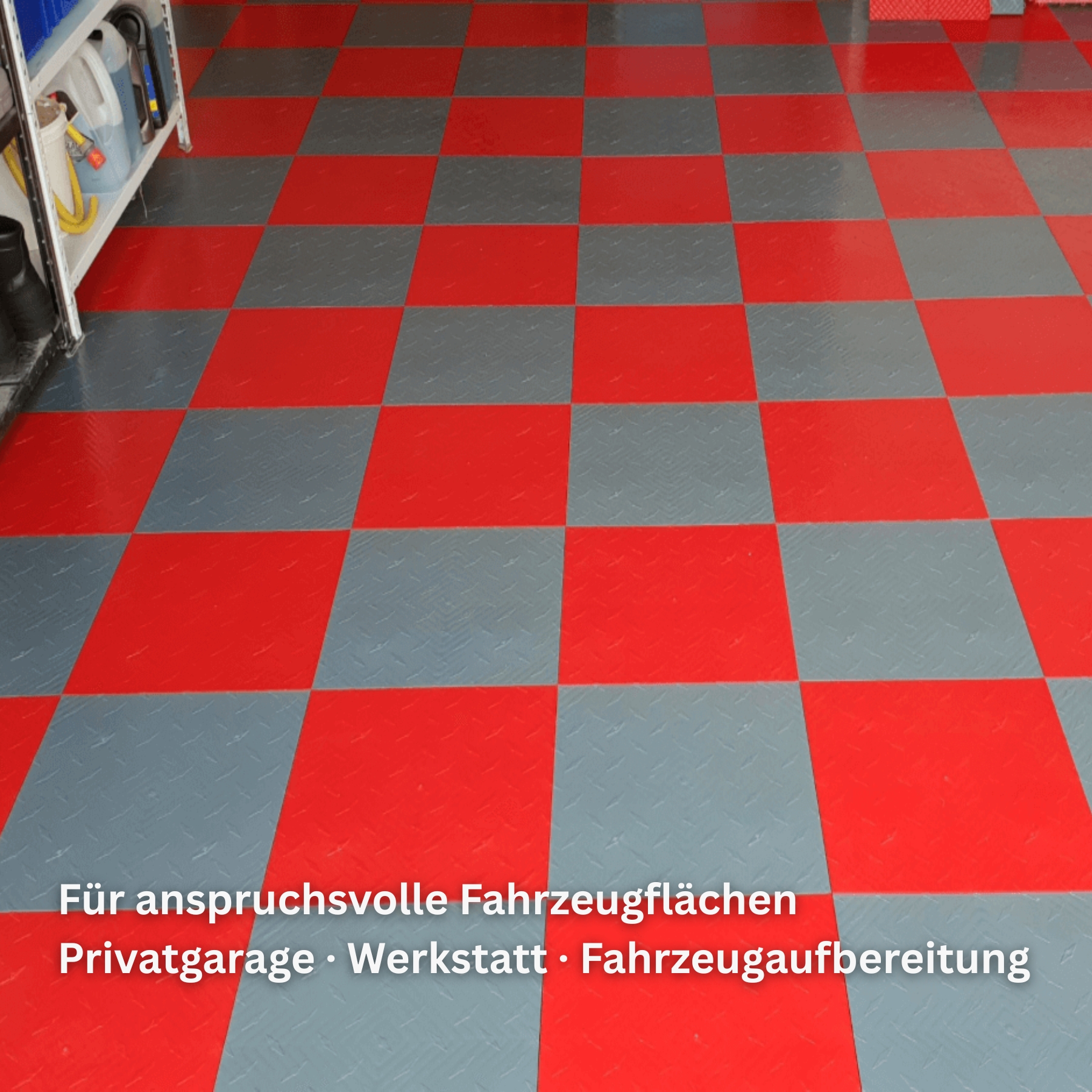 Diamondtrax Garagenfliese Rot Riffeloptik