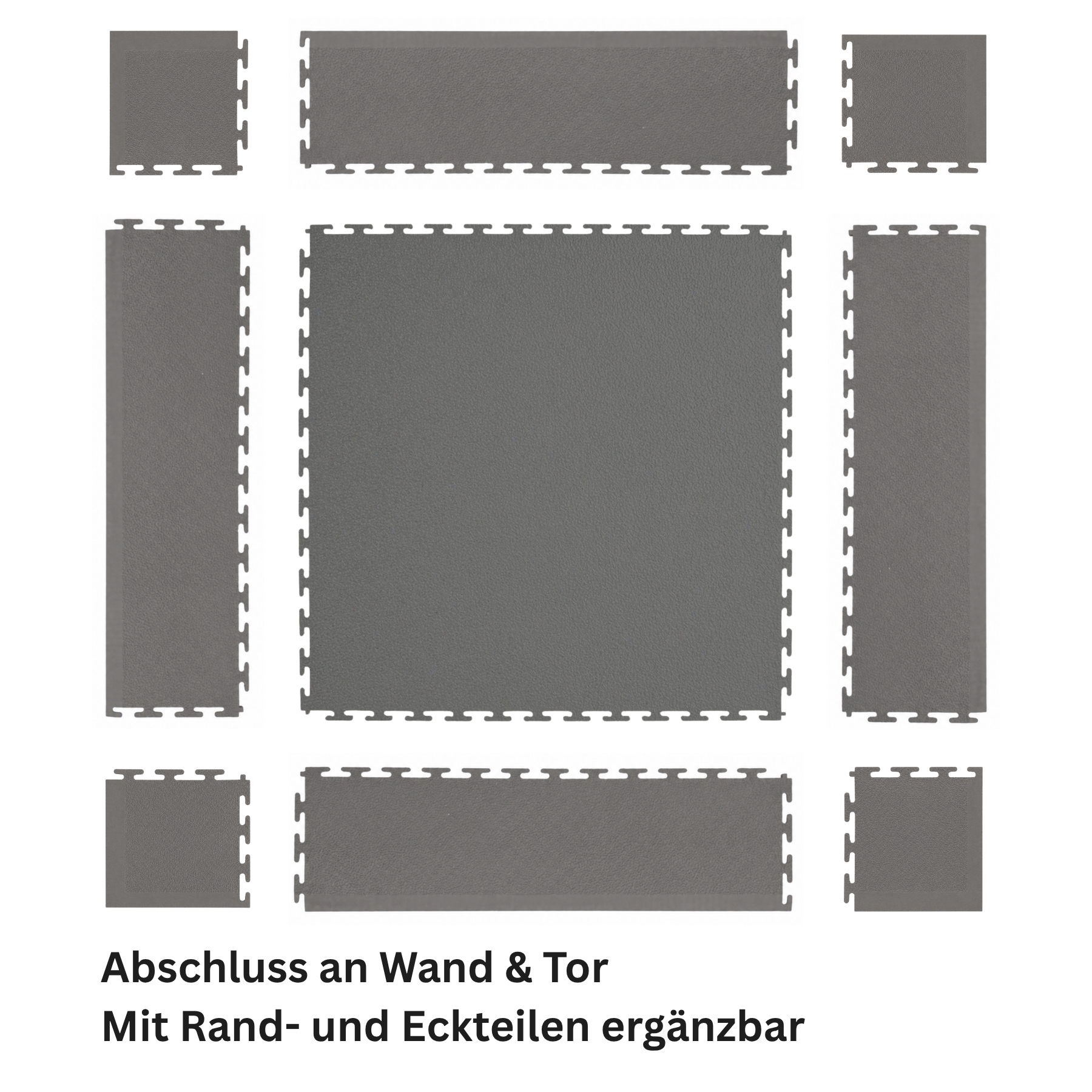 PVC-Garagenfliese Dunkelgrau Premium 10mm