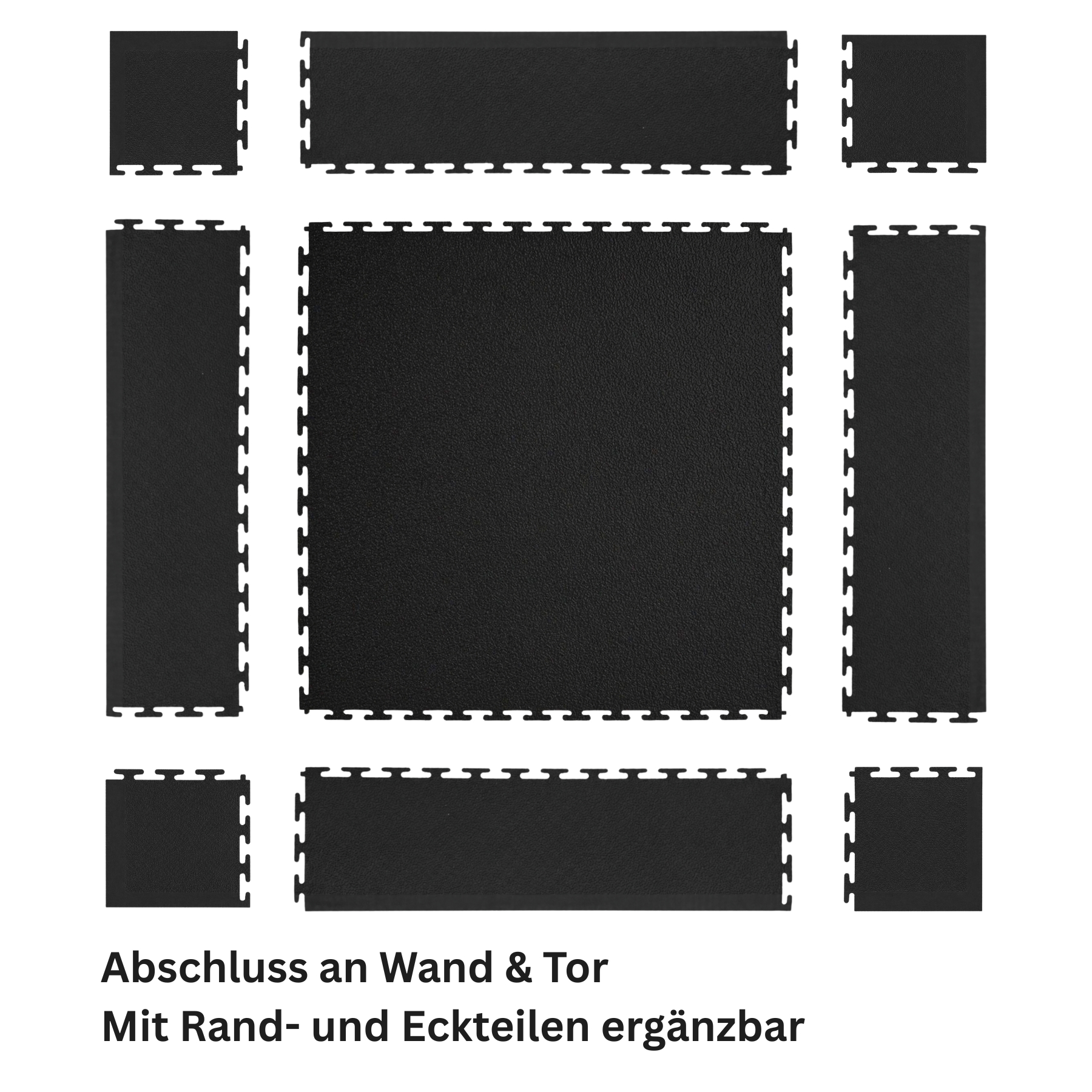 Flexi-Tile PVC-Garagenfliese Schwarz 10mm
