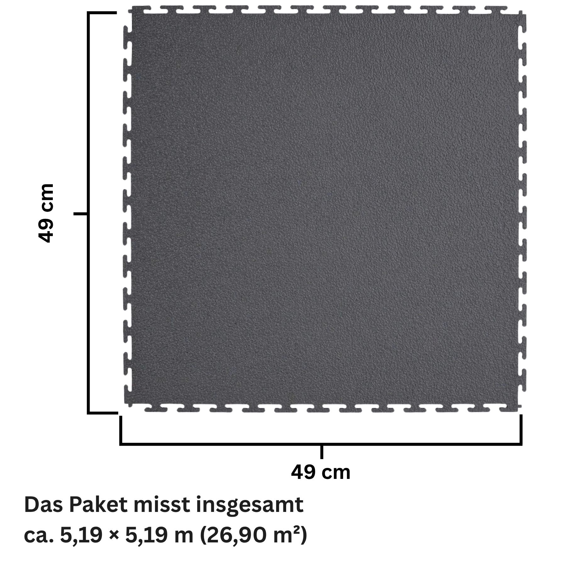 Flexi-Tile Klickfliesenpaket Dunkelgrau 7 mm | ca. 25 m²