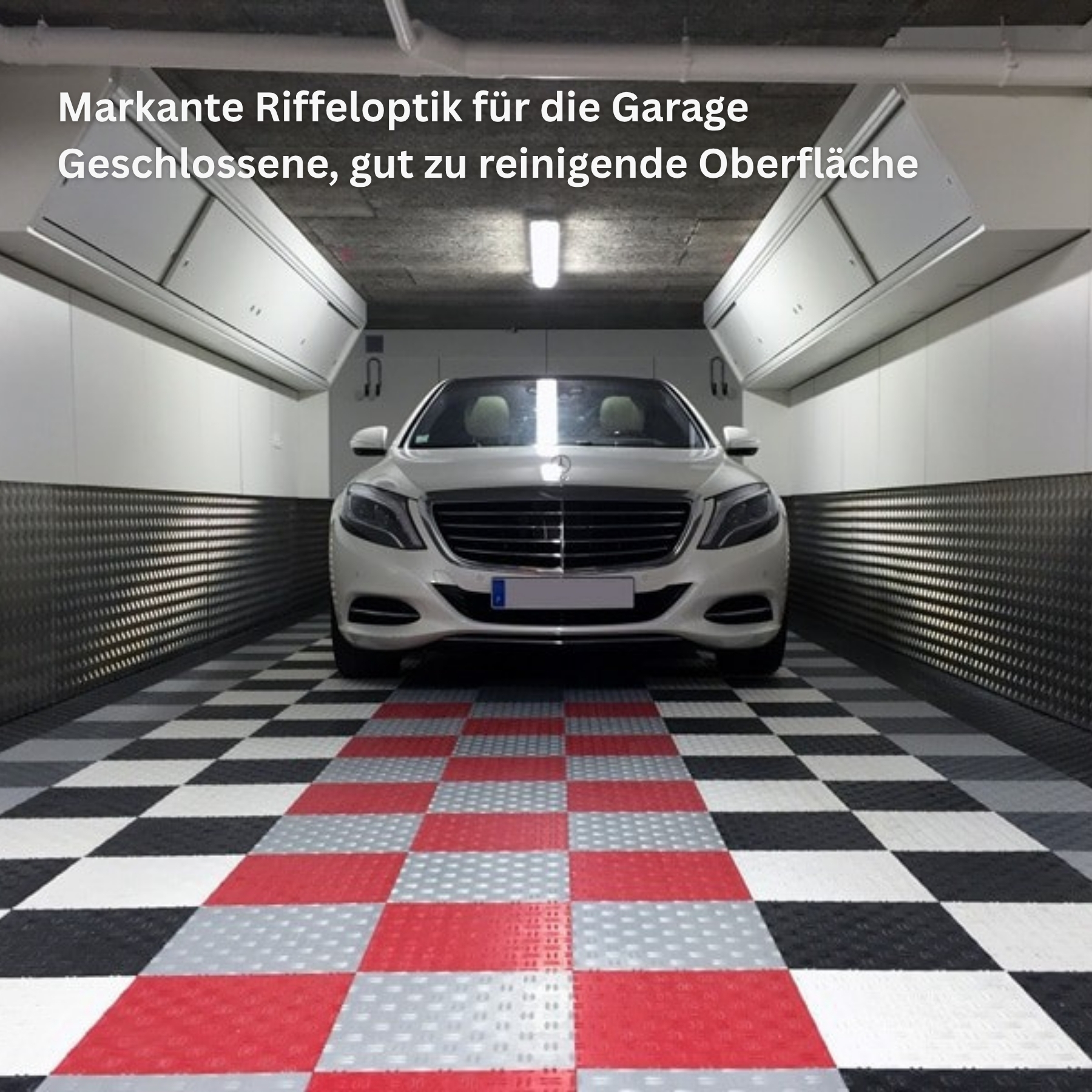 Diamondtrax Garagenfliese Dunkelgrau Riffeloptik