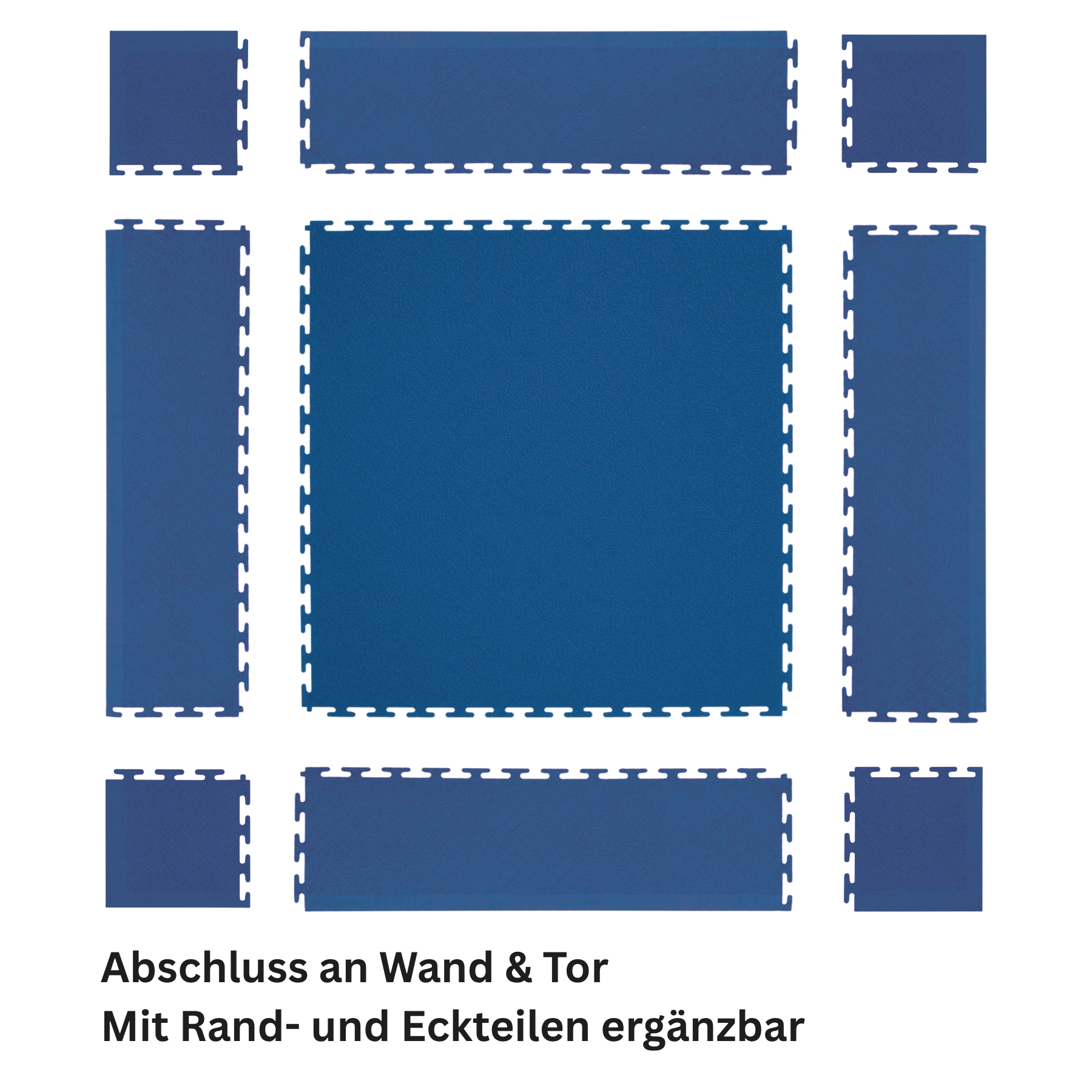 PVC-Garagenfliese Blau Premium 10mm