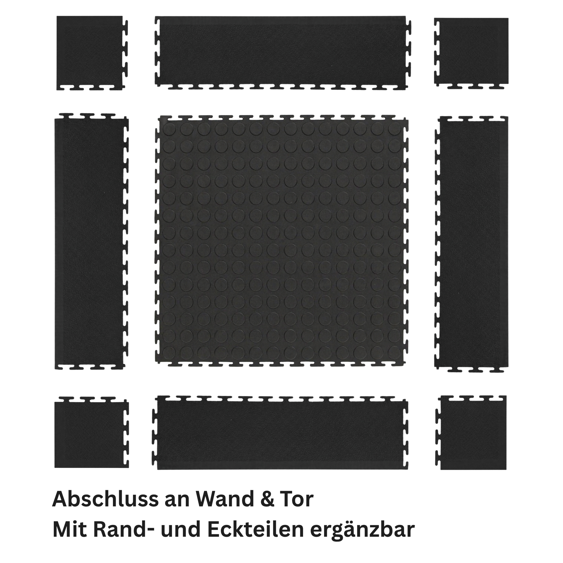 Flexi-Tile PVC-Garagenfliese Schwarz Premium 7mm