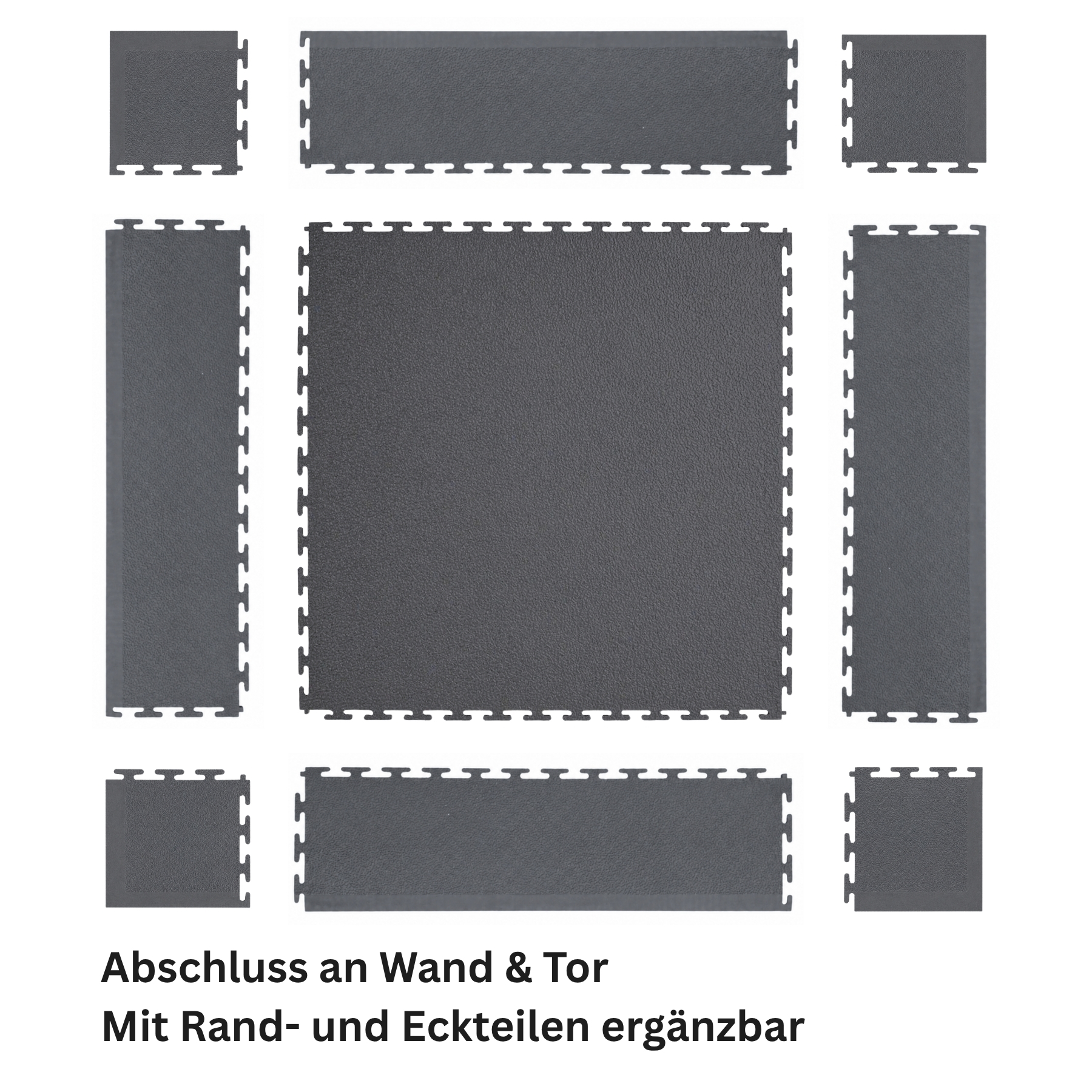 PVC-Garagenfliese Dunkelgrau Premium 10mm