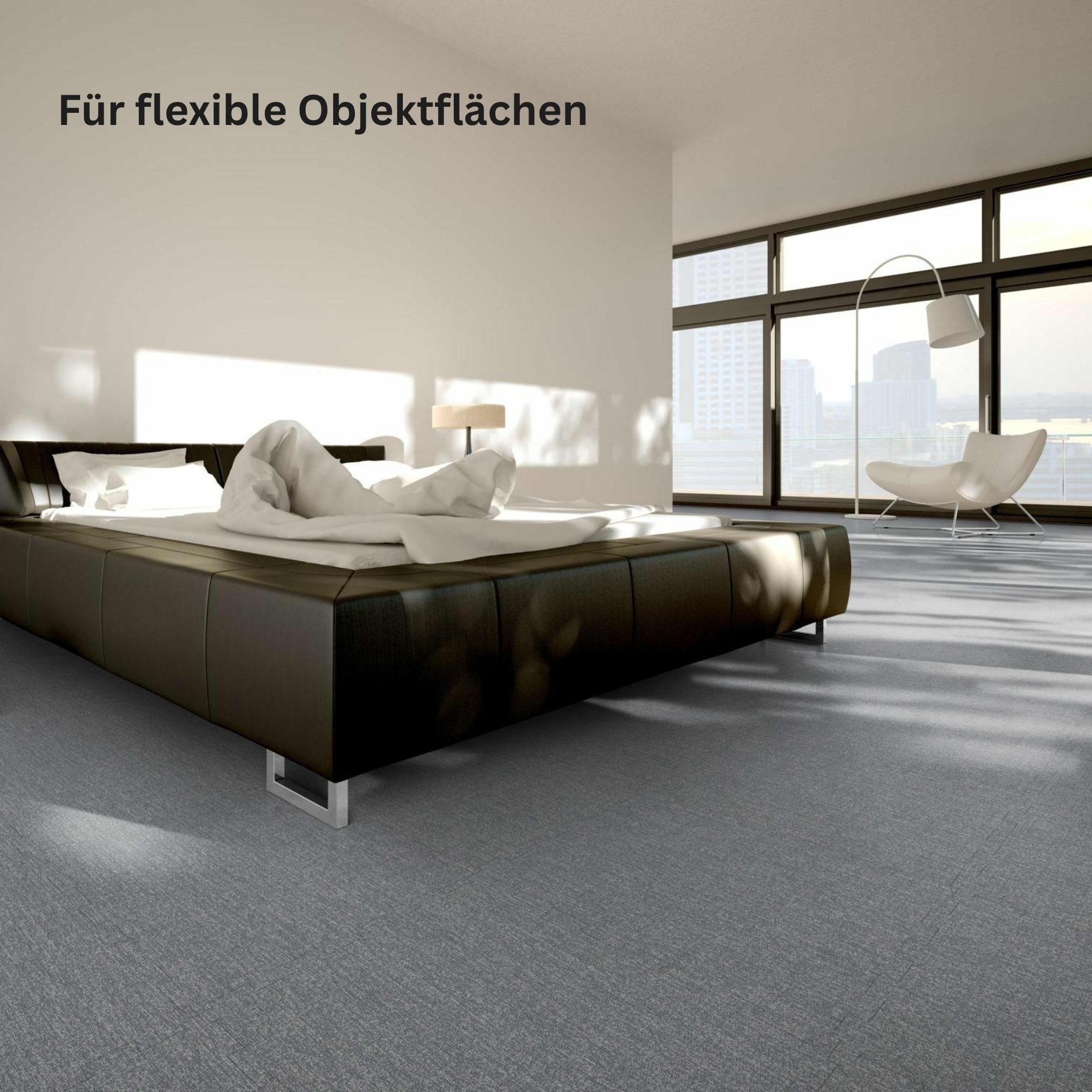 LS Floor Connect Textiloptik Webstruktur Hellgrau