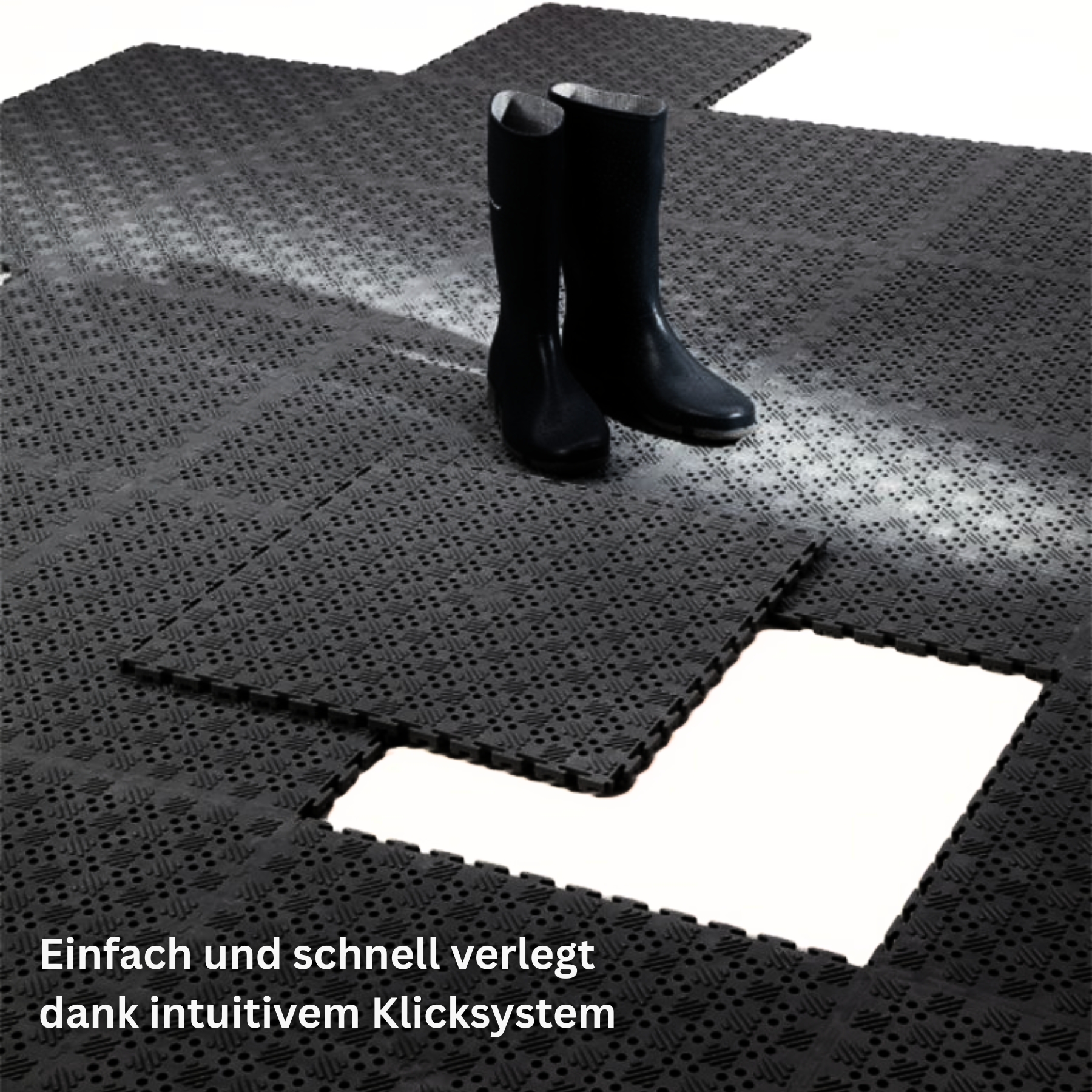 Flexi-Tile PVC Klickfliese Open Schwarz 14mm