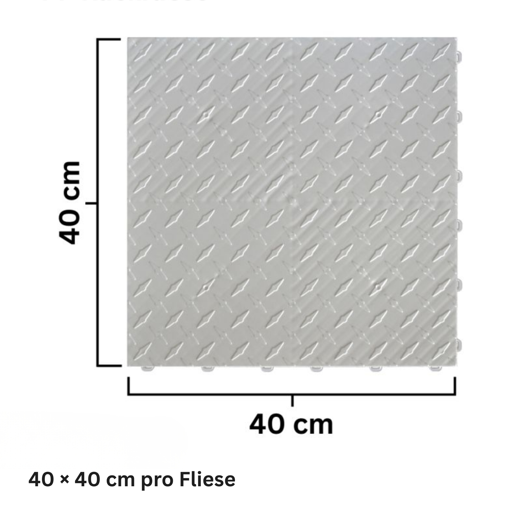 Diamondtrax Garagenfliese Silber Riffeloptik