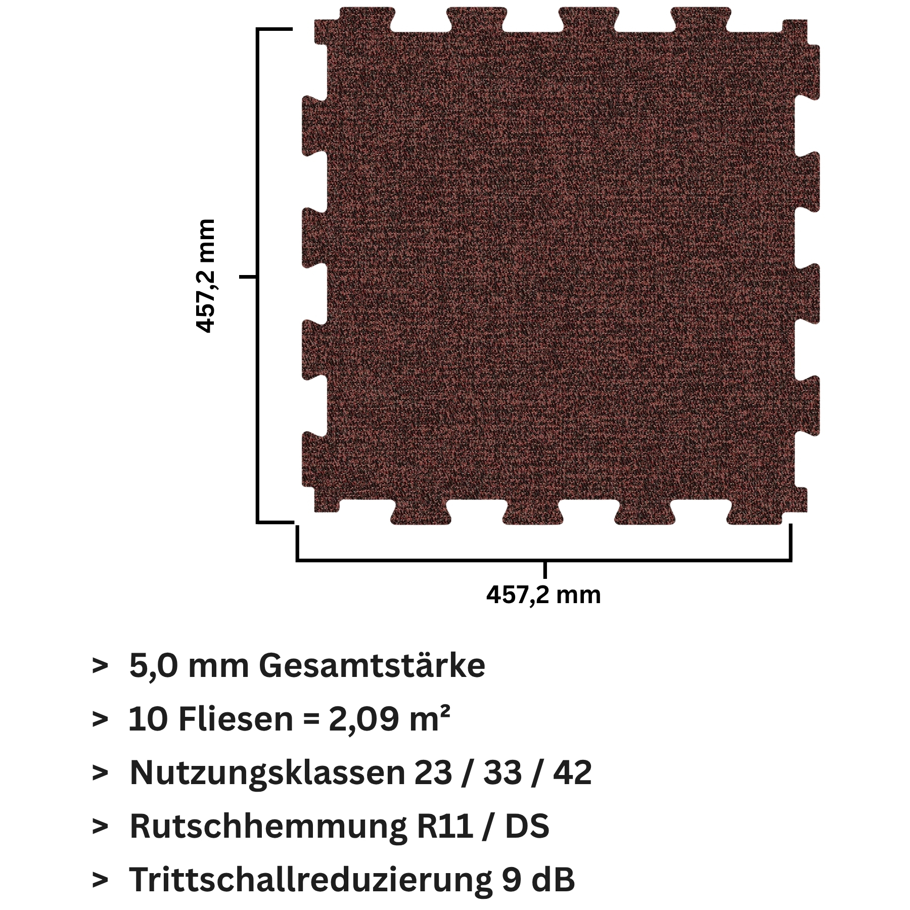 LS Floor Connect Textiloptik Webstruktur Rot