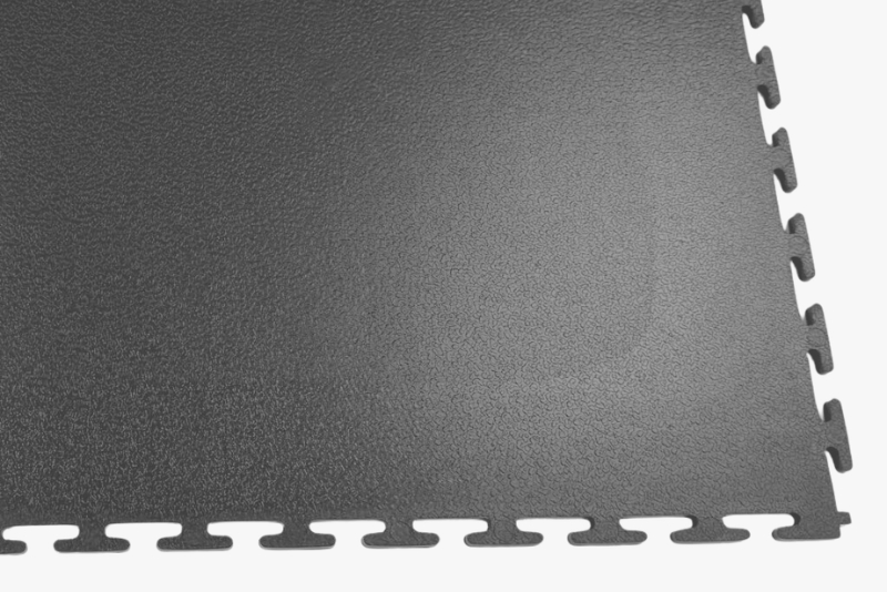 Dunkelgraue Flexi-Tile ECO Garagenfliese mit Hammerschlagoberfläche
