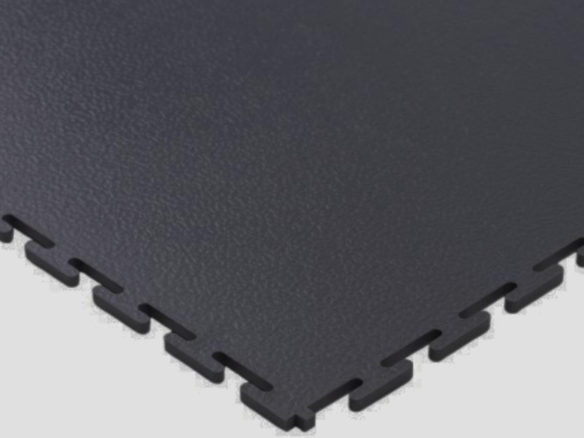 Dunkelgraue Flexi-Tile ESD PVC Klickfliese mit Hammerschlagoberfläche
