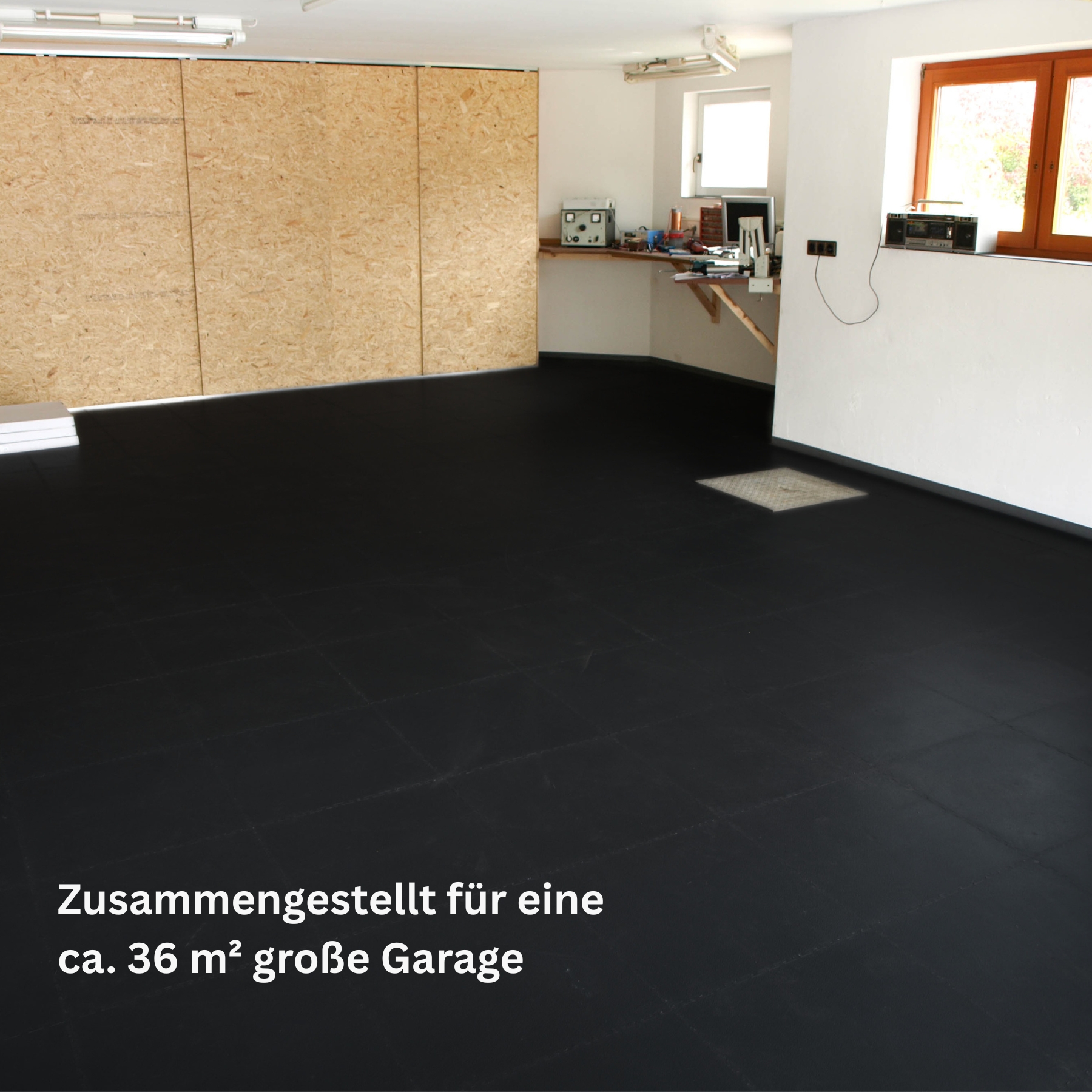 Flexi-Tile Garagenpaket Schwarz 7 mm | ca. 36 m²