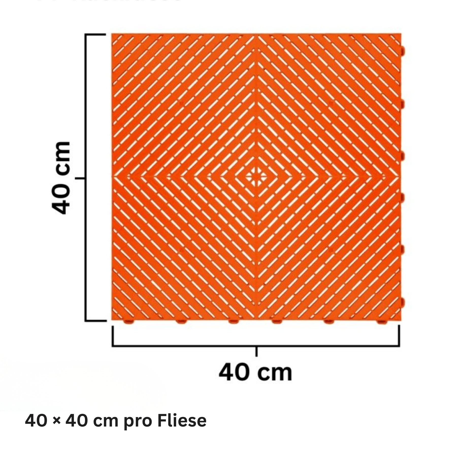 Smoothtrax Garagenfliese  Orange Gitter Flach