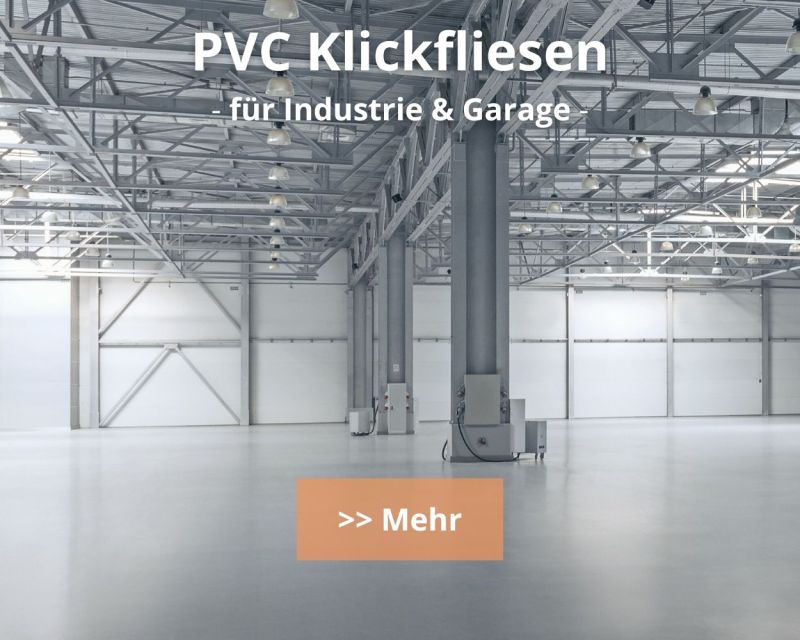Geschlossene PVC-Klickfliesen für Garage, Werkstatt und Industrie